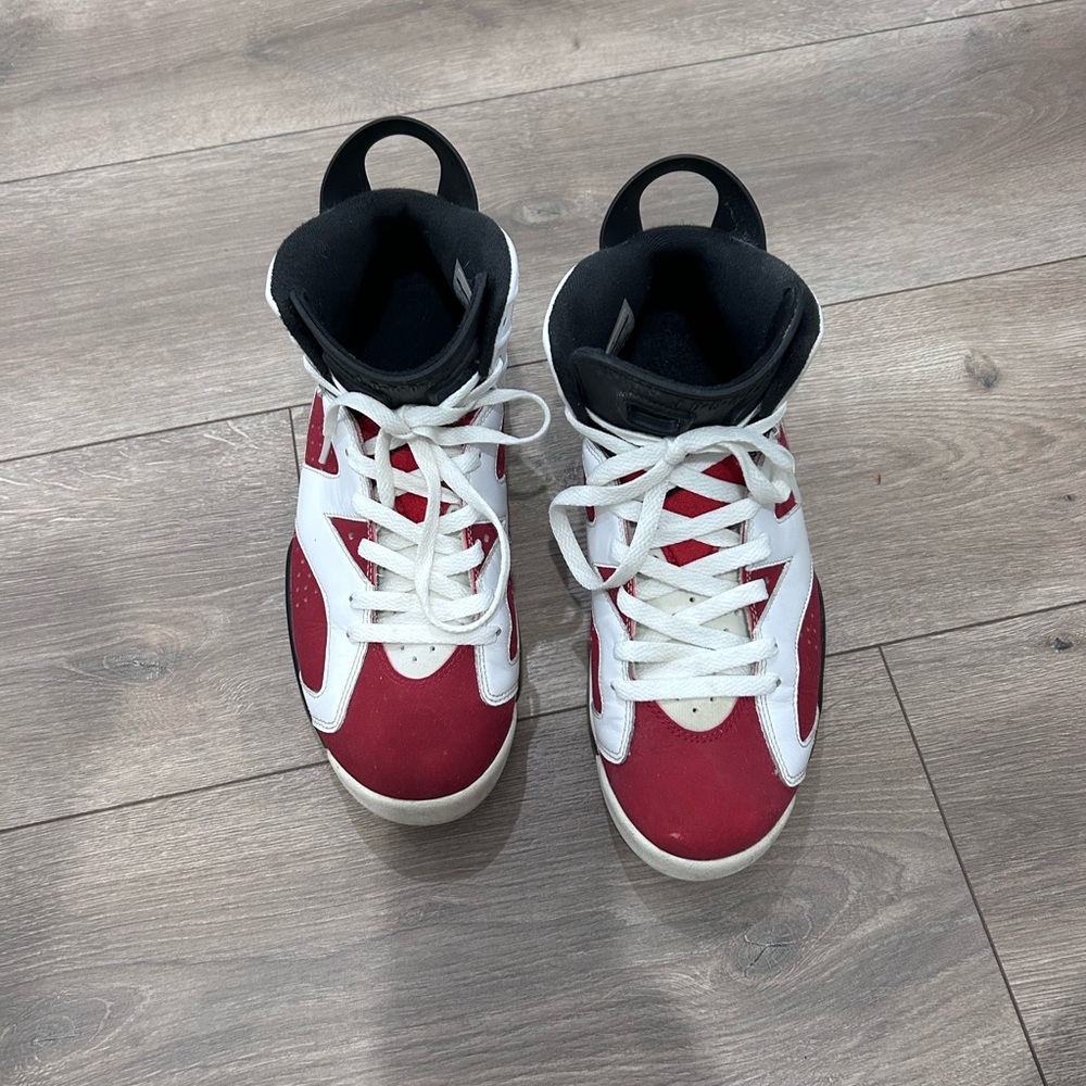 JORDAN • Men Air Jordan 6 Retro Carmine • sz 8 • Red, White, Black • - Picture 1 of 10